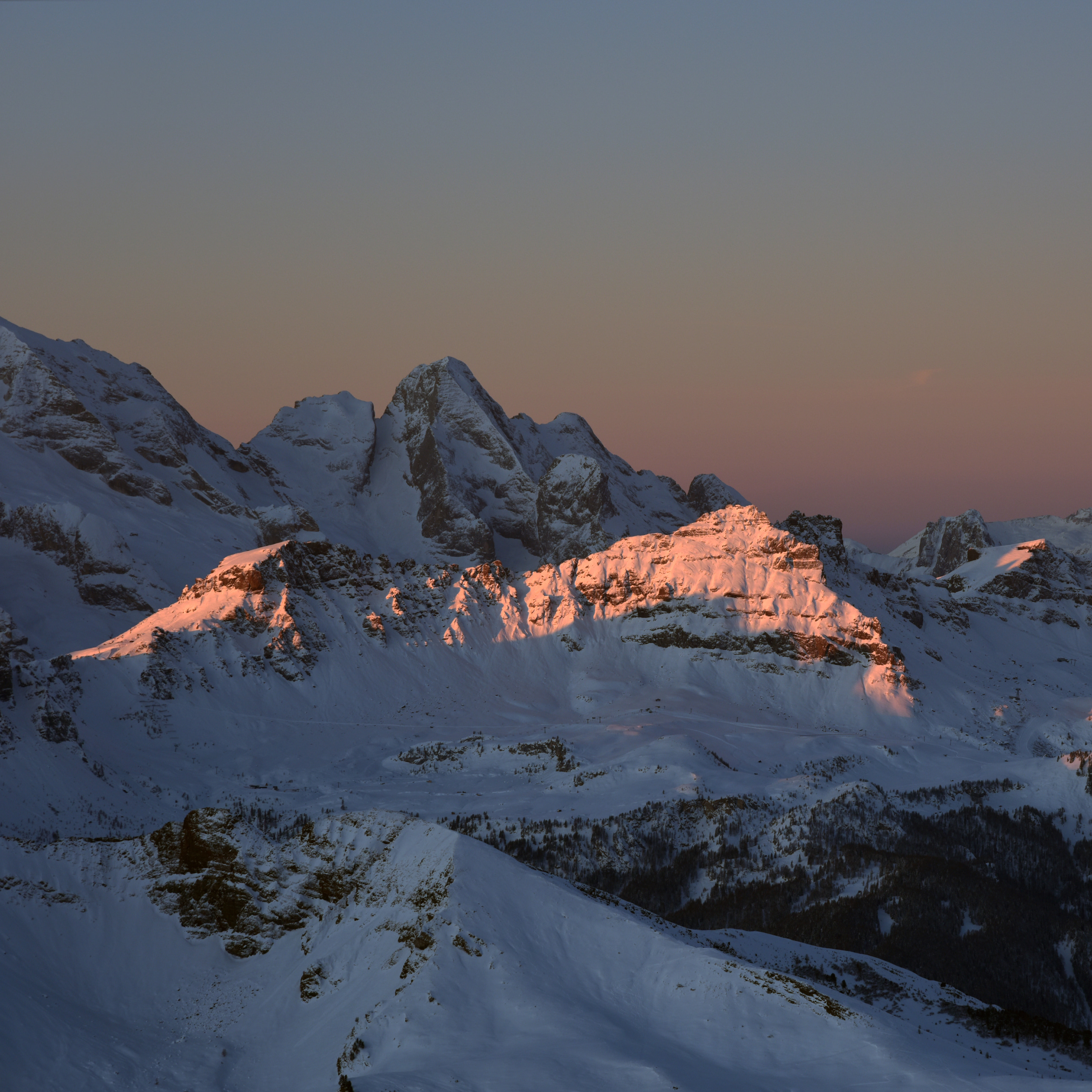 Cover of the track Enrosadira: snowy peaks glowing pink in the evening light